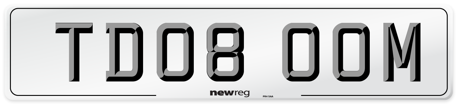 TD08 OOM Number Plate from New Reg